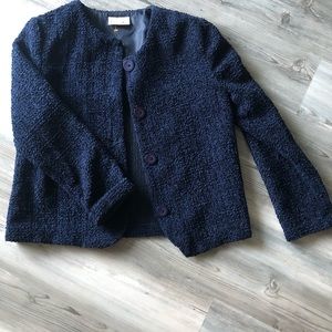 Navy blue vintage blazer w/ shoulder pads.